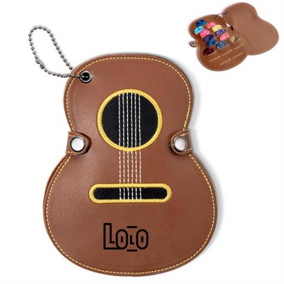 Mini Large Capacity Guitar Leather Embroidered Pick Bag