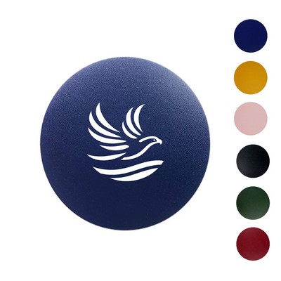 4" Round Pu Leather Coaster