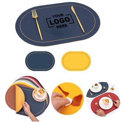 Oval Premium Faux Leather Placemats