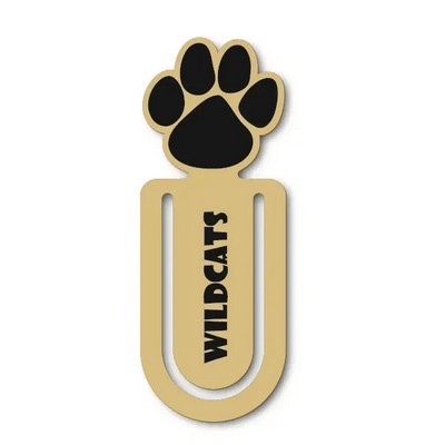Gold Paw Print Stem Metal Bookmark