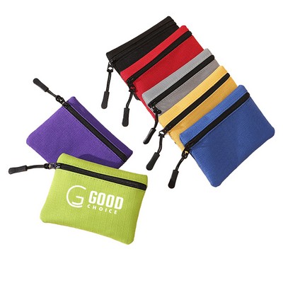 Canvas Coin Purse With Zipper