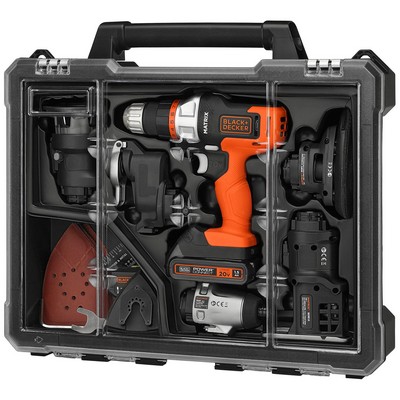 Black & Decker Matrix 20V Max Power Tool Kit W/ 6 Attachments & Storage Case