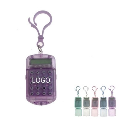 Transparent Flip-Top Calculator With Keychain