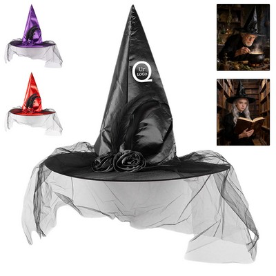 Rose Feather Wizard Hat