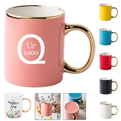 Bespoke Gold Trimmed Ceramic Mug 12Oz