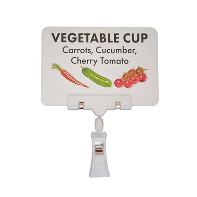 Versatile Clip-On Sign Holder with Custom Full Color Display Card - Secure Retail & Display Solution