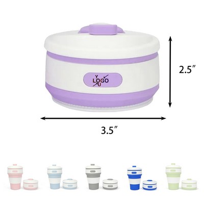 12 Oz Foldable Silicone Travel Drinking Cups with Cover