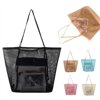 Mesh Beach Single-Shoulder Handheld Bag