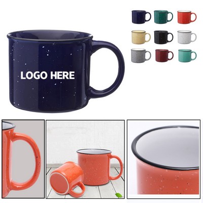 15 oz. Two-Tone Speckled Campfire Ceramic Coffee Mug