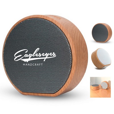 Portable Wood Grain Wireless Speaker