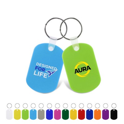 Durable Oval PVC Vinyl Snap-Clip Keychain