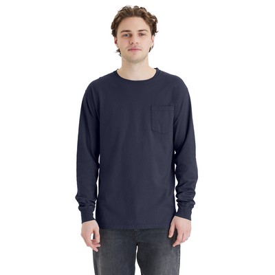 ComfortWash® Garment Dyed Adult Long Sleeve T-Shirt w/Pocket