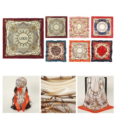 Lightweight Printed Imitation Silk Scarf