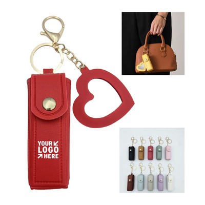Lipstick Bag Keychain with Mirror