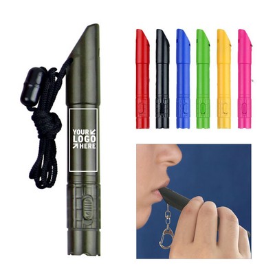 Camping Whistle Lanyard LED Pen Flashlight Ballpoint Pen
