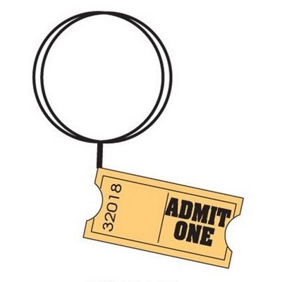 Admit One Ticket Stub Executive Key Chain w/Mirrored Back (3 Square Inch)