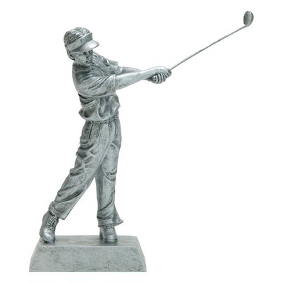 Silver Signature Male Golf Figurine - 10 1/2"
