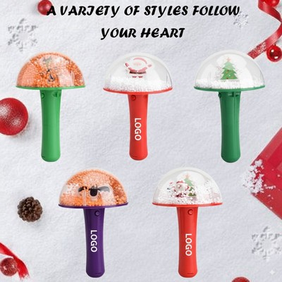 LED Spinning Snowman Wand With Lights And Music