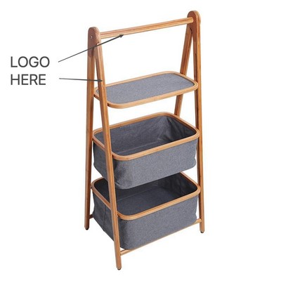 Bamboo 3-Tier Laundry Storage Basket