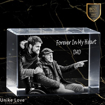 3D Laser Brick Photo Crystal - Memorial and Grief Custom Present
