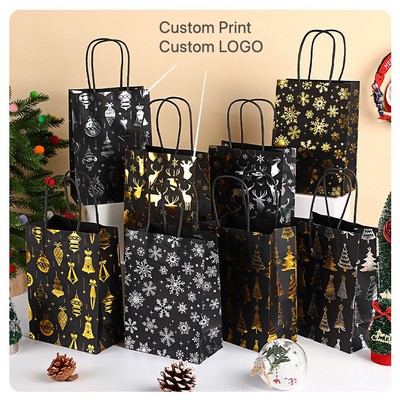 Christmas Santa Print Gift Bag 10pcs