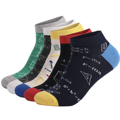 Jacquard Pure Cotton Boat Socks