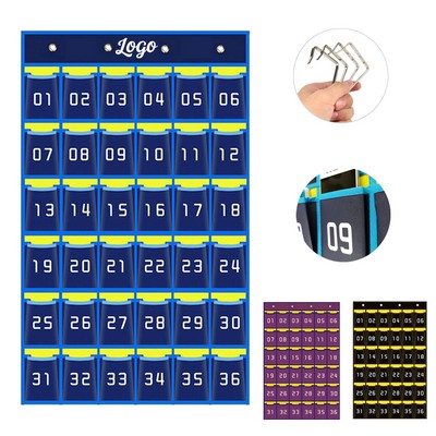 36 Pockets Classroom Cell Phone Calculator Storage Organizer