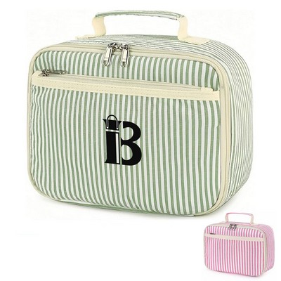 4.5L Oxford Insulated Cooler Lunch Tote Bag w/ Compartment