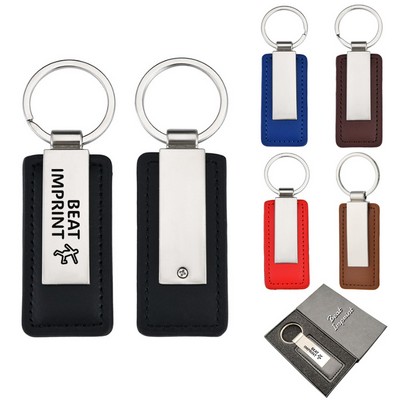 Leather Metal Keychain With Box