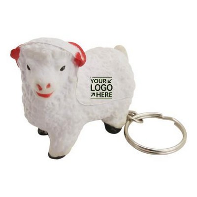 Sheep-Shaped Squeeze Toy Keychain