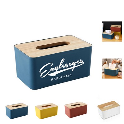 Wooden Rectangular Tissue Box