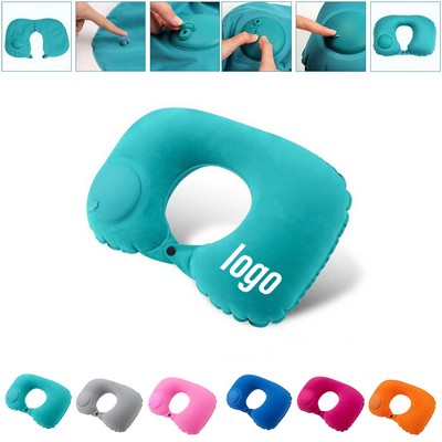 Press-Inflate Portable Travel Pillow