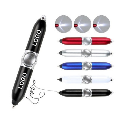 Fidget Spinner Ballpoint Pen with LED Light