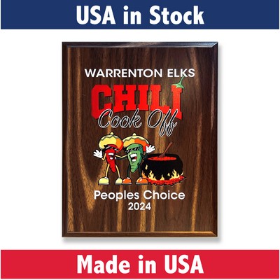 Walnut Wood Award Plaque with UV Printed Direct to Wood-5x7