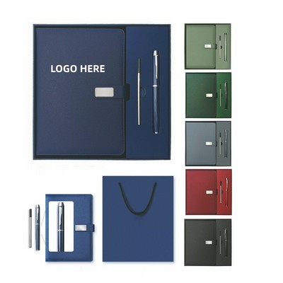 Leather Notebook and Pen Gift Set