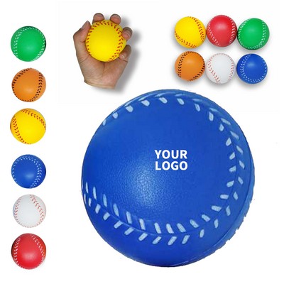 Polyurethane Foam Baseball Stress Ball 2.4" Diameter