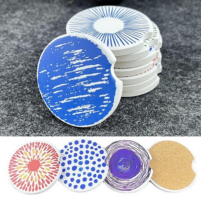 Ceramic Car Coaster w/Cork Base