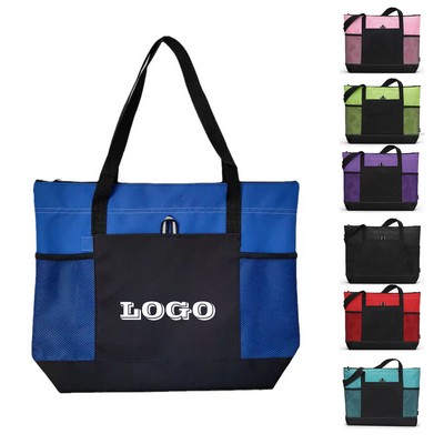 Oxford Zippered Tote Bag