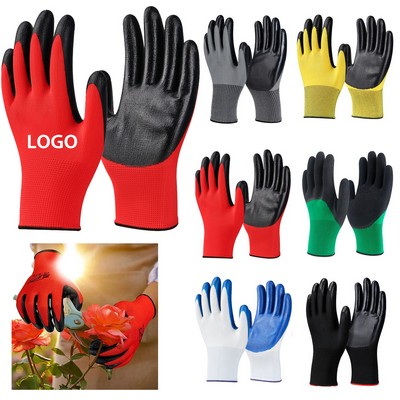 Nitrile Palm-Coated Gardening Working Gloves