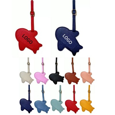 PU Leather Airplane-Shaped Luggage Tag