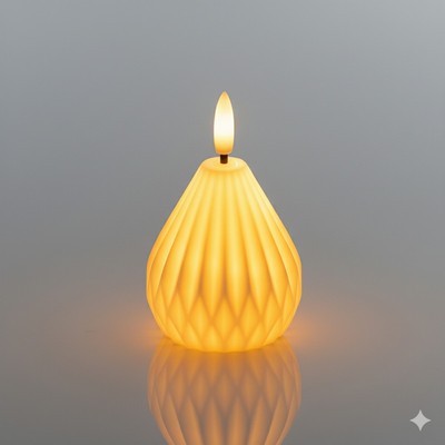 Nordic Geometric Pear Shape LED Flameless Candle Light for Home Decoration