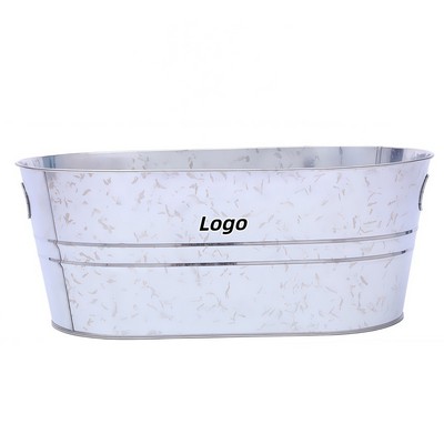 Oval Galvanized Steel Beer Cooler with Stainless Steel Handle