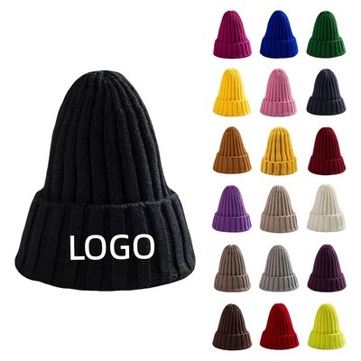 Striped Cuffed Knitted Beanie