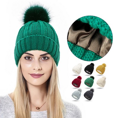 Pom Knitted Warm Beanie Caps