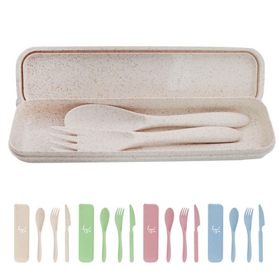 Natural Wheat Straw Cutlery Set – Portable and Reusable