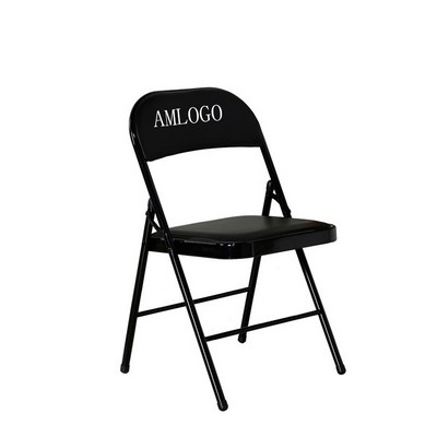Modern Black Foldable Chairs with Iron Legs