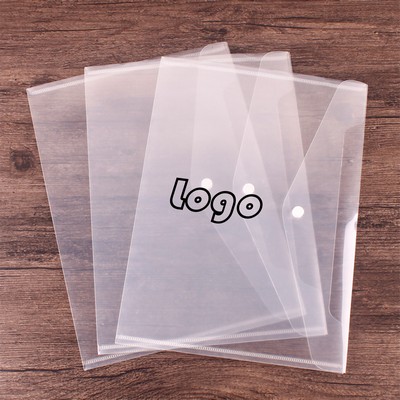 Transparent Document Filer, Snap Closure Poly Envelope with Frosted Finish