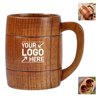 15 Oz Wood-Style Barrel Beer Mug