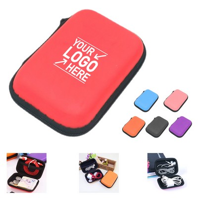 Compact Zippered Earphone Organizer Case