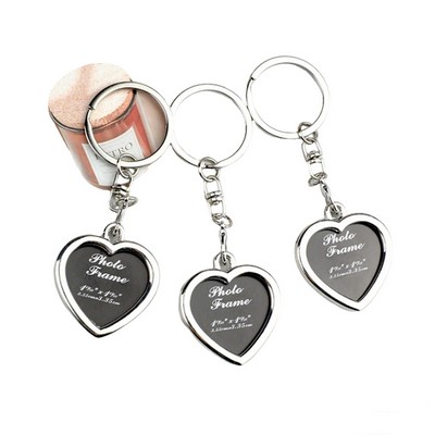 Heart Shaped Mini Metal Photo Frame Key Chain